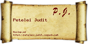 Petelei Judit névjegykártya